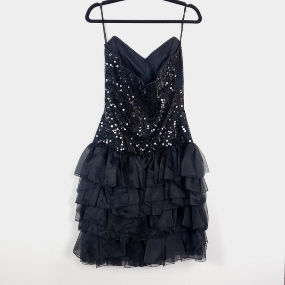 Tadashi vintage strapless sequin and ruffle dress - Picture 2 of 6